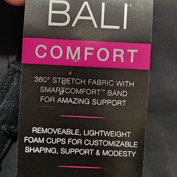 Bali Bra Size 3XL Black Convertible Straps Wireless Lightweight Stretch Comfort - Picture 8 of 14